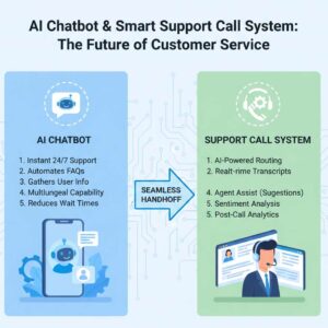 AI chatbot and support call system
